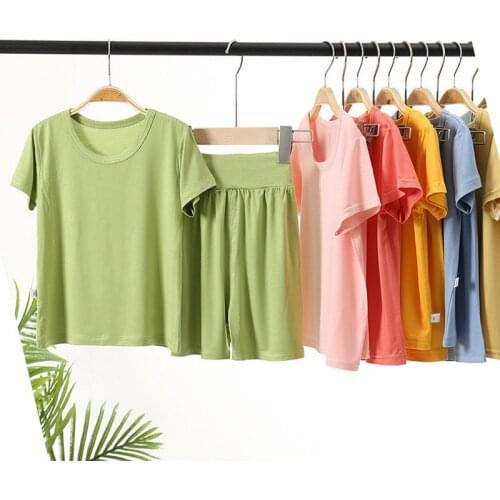 Summer 2PCS Kids Baby Boys Girls T shirt Tops Shorts Pants Set Clothes Children Pajamas Toddler Baby Modal Cotton Sleepwear