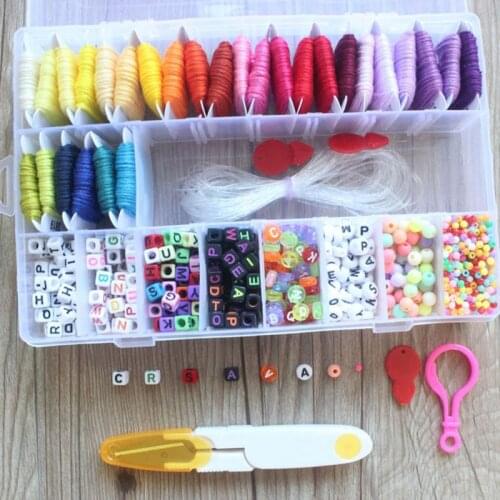 28 Multicolor Embroidery Floss String Kit Bracelet Making Beads Kit for friendship Jewelry