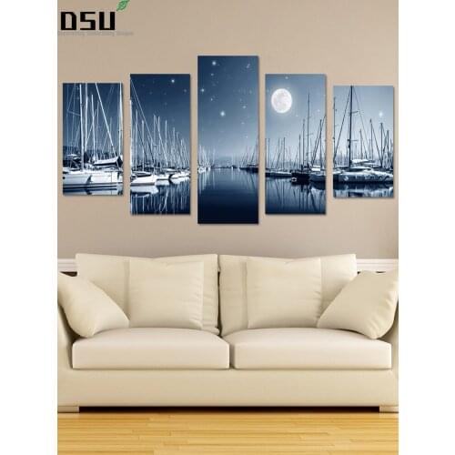 New 5pcs/set PVC Sea Beach Self adhesive Waterproof Wallpaper Wall Paper Decorative Wall Sticker Bedroom Living Room Home Decor