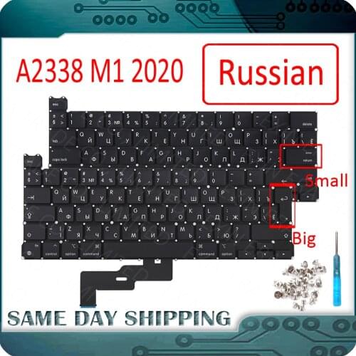 New for Apple MacBook Pro Retina 13" M1 2020 A2338 Keyboard Russian RU Russia Small and Big Enter Replacement EMC3578