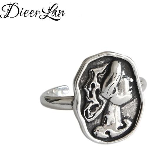 New 925 Sterling Silver Queen Rings For Women Adjustable Size Finger Rings Girls Party Wedding Jewelry