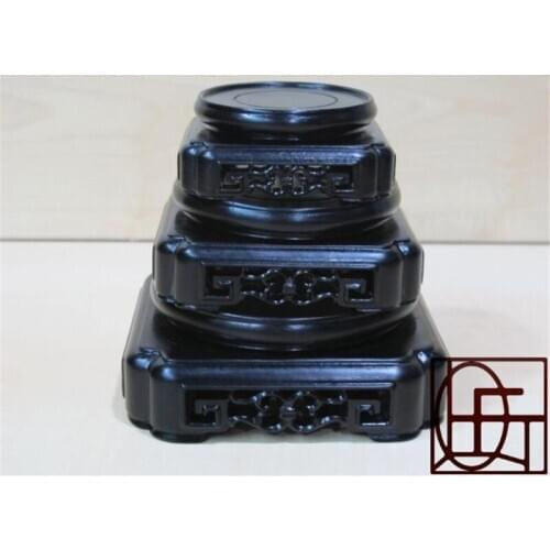 Wholesale ebony wood crafts ornaments hemispherical dome-shaped base housing a set of three wooden base