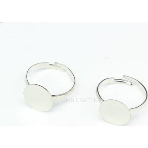Bulk lot 300pcs Silver Ring Blank modern band, adjustable rings pad 12mm Blanks Nickel Free thin ring