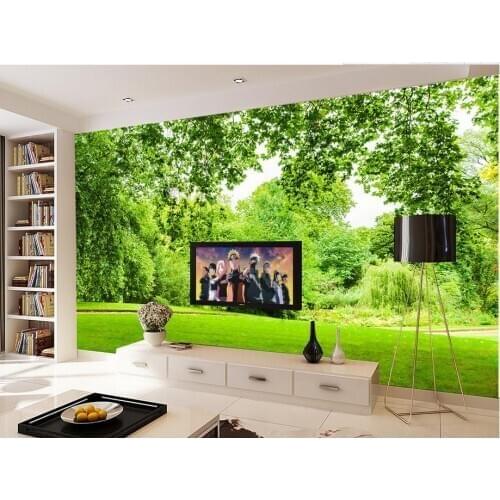 Custom 3d wallpaper Green leaf grass scenery photo 3d wallpaper 3d murals wallpaper for living room
