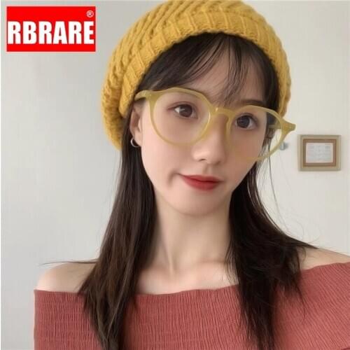 RBRARE 2021 Retro Round Glasses Frame Women Vintage Anti Blue Light Glasses Women/Men Round Eye Glasses Frames for Women Okulary