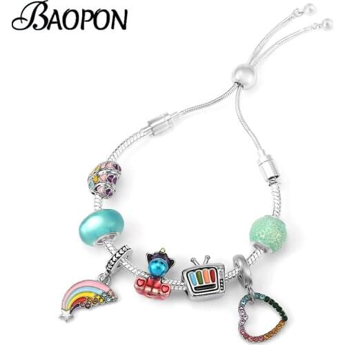 Adjustable Silver Color Chain Charm Bracelet With 2021 Trend Womens Bracelets on Hand For Women Jewelry 26 Styles Special Offer