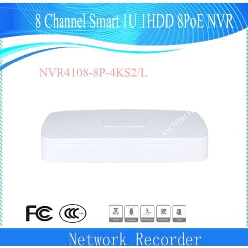 Dahua 8 Channel Smart 1U 1HDD 8PoE Network Video Recorder DHI-NVR4108-8P-4KS2/L in stock