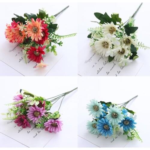 Snow Chrysanthemum Artificial Flower Home Wedding Garden Decoration Long Branch Bouquet DIY Bridal Silk Simulation Flower Access