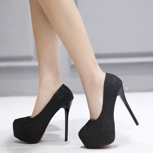 Gold High Heels platform heels shoes woman pumps women shoes high heels party wedding shoes tacones mujer tacones plataforma 776