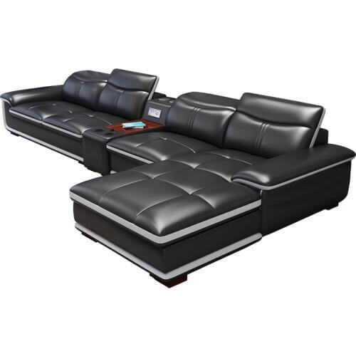 Living Room Sofa storage corner real genuine leather sofas salon couch puff asiento muebles de sala speaker L shape sofa cama