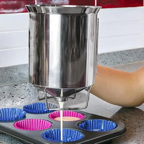 Stainless Steel Cupcake Waffle Batter Funnel Pancake Dispenser Cream Separator