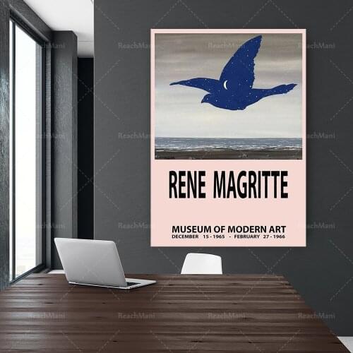 Rene Magritte Exhibition Poster,Print Surrealist Art prints, Rene Magritte, Modern art PRINT 1966