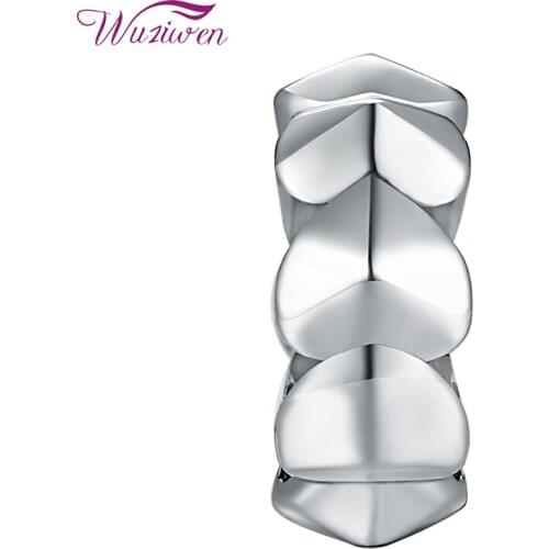 Wuziwen Round Heart Shape Black 925 Sterling Silver Charm Beads For Women European Bracelet Necklace DIY Jewelry Making 1B0075