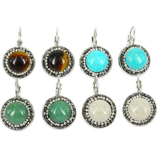 Natural Shell Pendant Dangle Earrings For Women Pearl Zircon Crystal Rhinestone Silver Plated Hook Dangling Earrings Gift