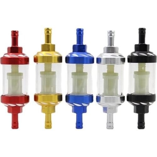 CNC Aluminum Alloy Glass Motorcycle Gas Fuel Gasoline Oil Filter Moto Accessories for ATV Dirt Pit Bike Motocross 1Pcs