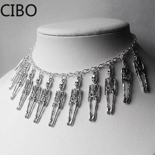 2019 New 1pc Halloween Gift Vintage Pirate Skeleton Skull Necklaces & Pendants Retro Punk Necklace