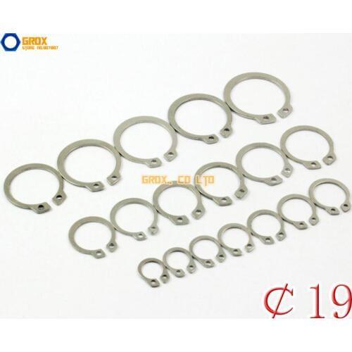 100 Pieces 19mm 304 Stainless Steel External Circlip Snap Retaining Ring