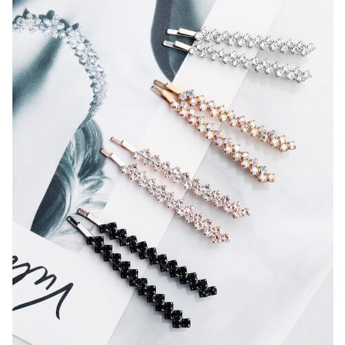 2pcs Shining Crystal Rhinestone Luxury Hair Clip Headwear For Women Girls Hairgrip Hairpin Hair Styling Accessories 2020 Trendy