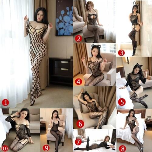 3pcs/set Women Sexy Lingerie Mesh Bodystocks Erotic Lingerie Fishnet Bodysuits Catsuit See Through Porno Babydoll Underwear