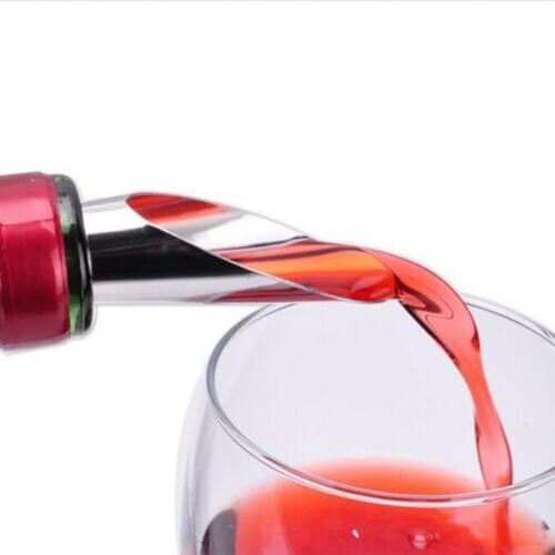 45D 1 Set Stainless Steel Liquor Spirit Pourer Free Flow Wine Bottle Pour Spout Stopper Bottle Caps Barware Tool Useful
