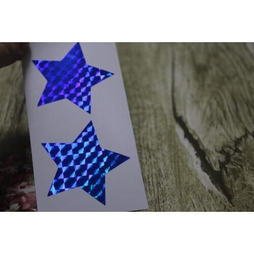 5cm Blue Hologram Star Stickers - Great for envelope sealing