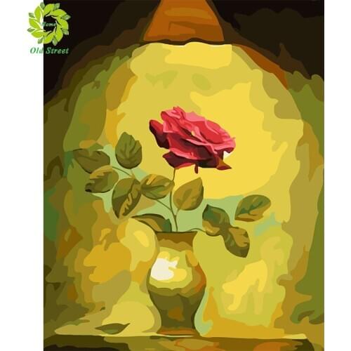 Old Street Home DIY Diamond Painting Full Square Flower or Pebble Round 5D Diamond Embroidery Mosaic Art Rose Decorations Home