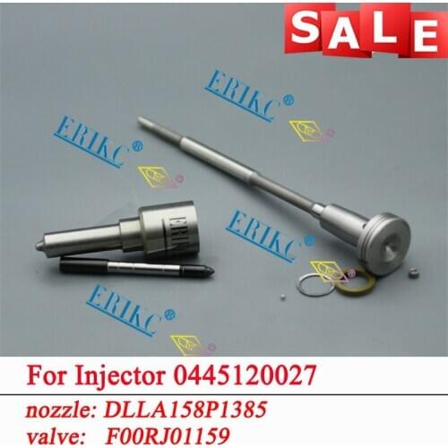 ERIKC 0445120027 Diesel Injector Overhaul Repair Parts Nozzle DLLA158P1385 Fuel Valve F00RJ01159 For Bosch Chevrolet Silverado
