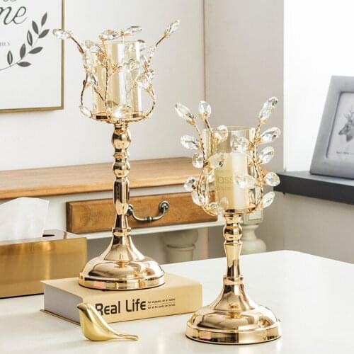 Europe Candle Holders Decoration Crystal Romantic Dinner Tealight Luxury Candle Holders Wedding Portacandele Home Decor XX50CH