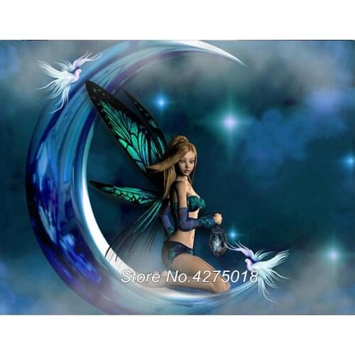 Phoenix Moon fairy Elf,Christmas Gift,Diy 5d Diamond painting Cross Stitch,Diamond Embroidery cartoon Mosaic Pattern Decor YG749