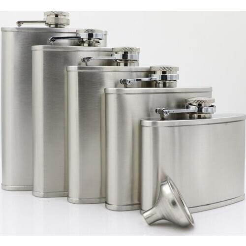 DIY Hip Flask with funnel cover from 4OZ to 8OZ flask for alcohol and whiskey portable gift set for men