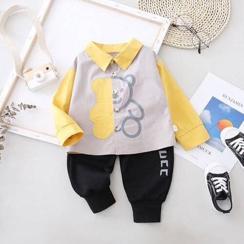 New Spring Autumn Baby Boy Fashion Clothes Suits Kids Girls Cartoon T-shirt+ Pants 2Pcs/sets Infant Clothing Toddler Casual Sets