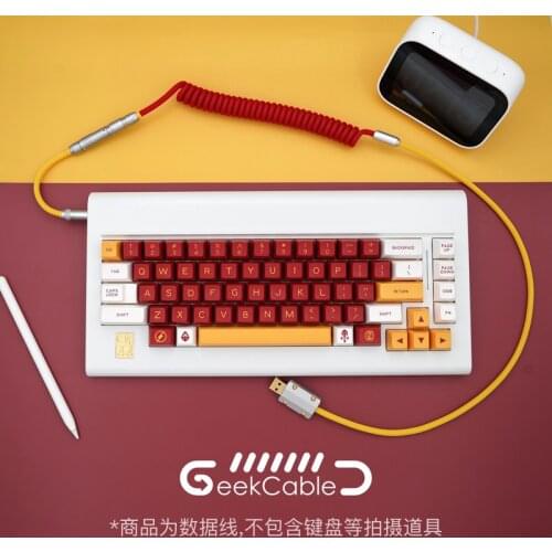 GeekCable Handmade Customized Mechanical Keyboard Data Cable For GMK Theme MAXKEY Keycap Line EVANGELION-02 Colorway