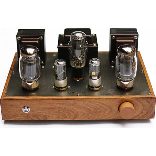 GWP351 6N8P pushes KT88 single-ended tube amplifier 10WX2 red sandalwood solid wood case with wide sound range and rich layers