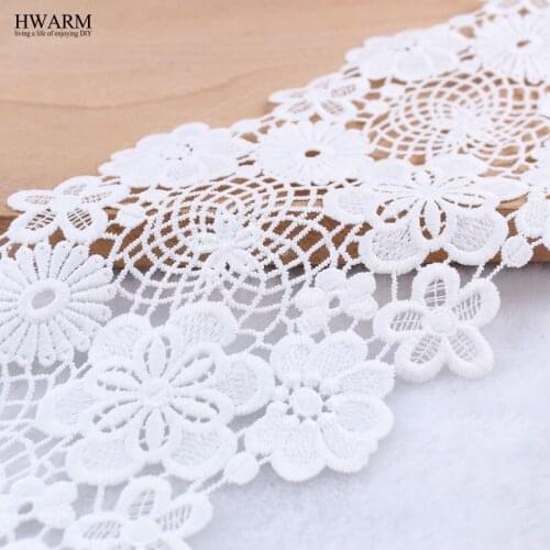 HWARM 5yard african lace fabric 2020 arts craft sewing fabric wedding decoration trim DIY Watersoluble milk silk embroidery lace