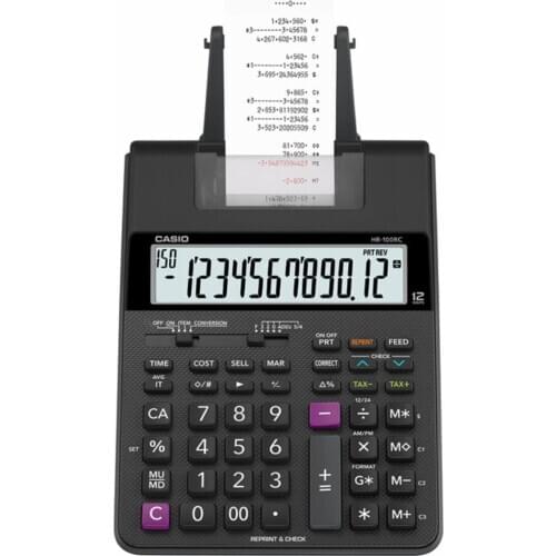 Casio Hr-100rc-bk-dc Strip Calculator Printing Calculator Display 2 color 12 Large