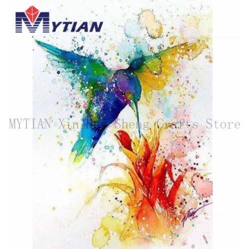 Watercolor Hummingbird Full Diamond Painting Kit 5D Diamond Embroidery Needlework Paint With Diamonds Resin Diamond Paintings