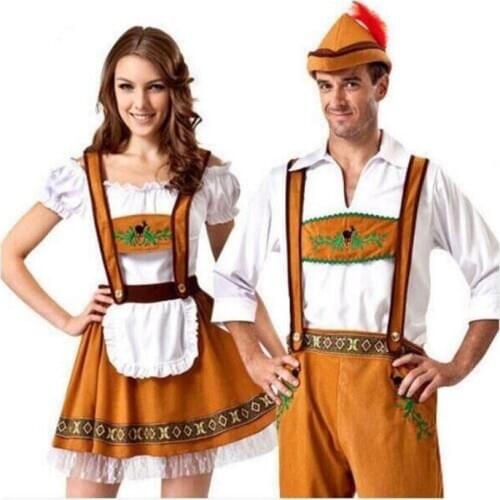 Masquerade Women Bavarian Girl Oktoberfest Beer Maiden Cosplay Costume Fantasy German Couples Halloween Costume Rompers