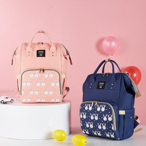 Multi-purposeMummy bag cartoon waterproof oxford cloth large-capacity outing mom bags Travel insulation backpack