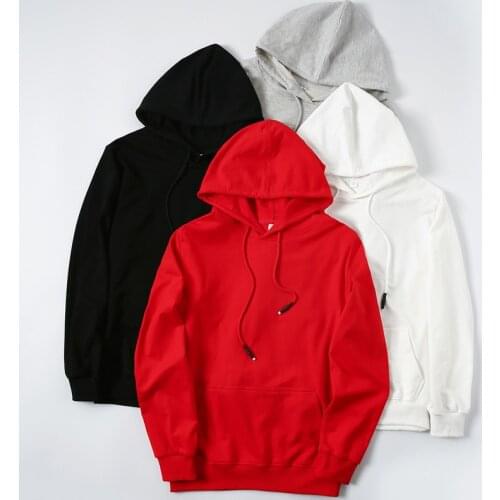 BROWON Spring Autumn Man Hoodies New Solid Color Cotton Long Sleeve Sweatshirt Male Loose Casual Oversized Sports Hoodies Tops