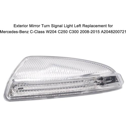 Exterior Mirror Turn Signal Light Left Replacement for Mercedes-Benz C-Class W204 C250 C300 2008-2015 A2048200721