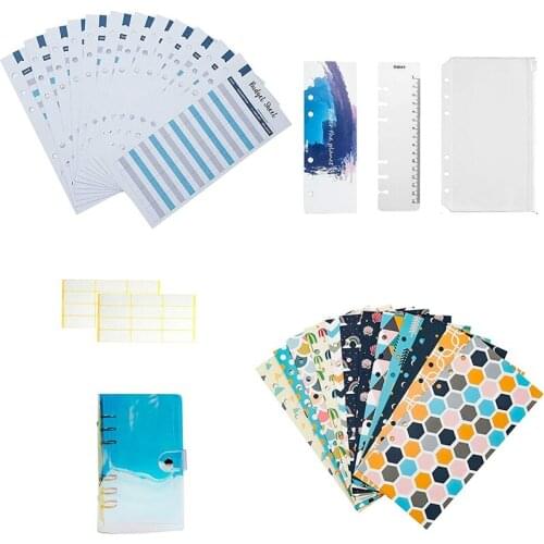 NEW-A6 Binder Cover and 12 Clear Envelopes, Budget Binder with Cash Envelopes for Budgeting, Binder Pockets