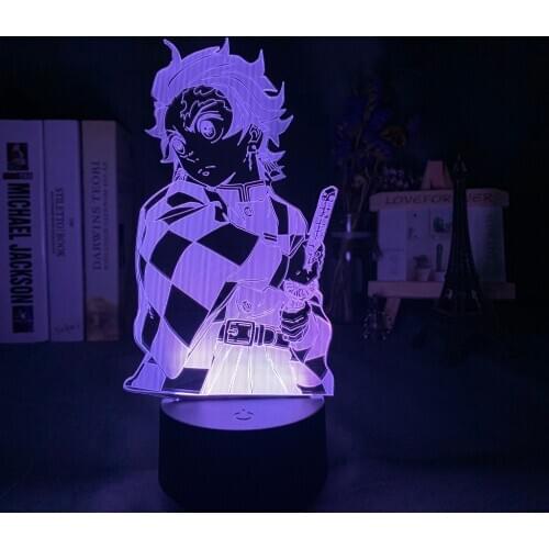 Demon Slayer Kimetsu No Yaiba 3D Night LampTanjiro Kamado Figure for Child Bedroom Decor Nightlight Kids Led Night Light Gift