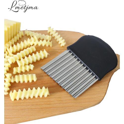 LMETJMA Stainless Steel French Fry Fries Cutter Peeler Potato Chip DIY Fry Potato Chopper Potato Cutter Knife KCBI121603