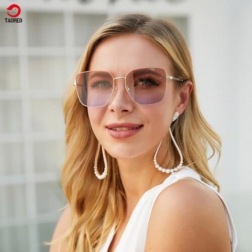New luxury brand Italy design woman and man trendy fashion sunglasses 2021 oval metal classic outdoor retro party glasses TAORED