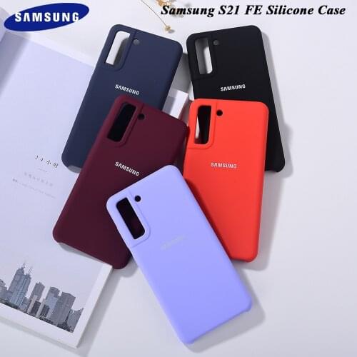 S21 FE Case Original Samsung Liquid Silicone Cover Smooth Soft Touch Phone Back Cover For Galaxy S21FE S21 F Shockproof Housing