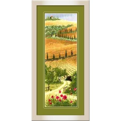 Scenery Building Landscape Precision Printing Fishxx Cross Stitch Kit C022 Italian Manor House Handmade Living Room Decoration