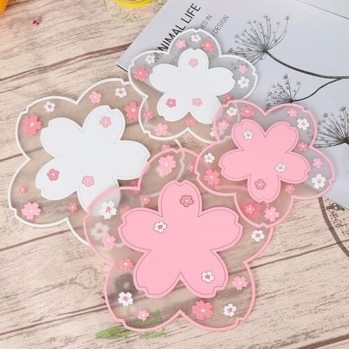 Sakura Cup Holder Coaster Pads Table Mats Heat Resistant Insulation Placemat for Dining Table Non-Slip Dining Tableware Pot Mat