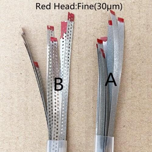 Dental Super Fine Diamond Polishing Finishing Strips Stainless Red Head 30μm