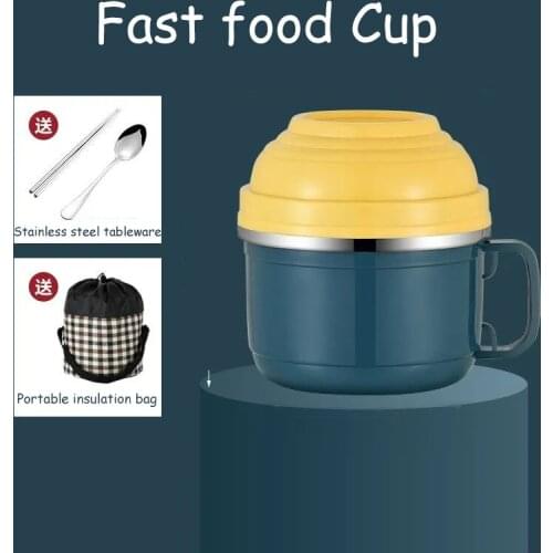 Portable Cartoon Japanese Stainless Steel Lunch Box Snack Cup Fast food Cup Food Storage Container Leak-proof Thermal Insulation