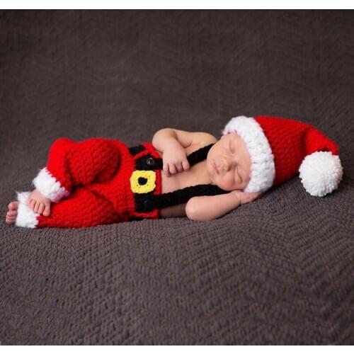 Newborn Photography Props for Christmas Theme Red for Christmas Photography Costume CHD20372